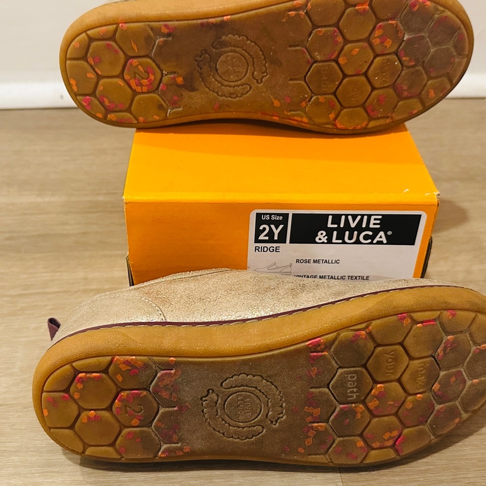 Livie & Luca Girls Rose Metallic Slide-on shoes - Picture 6 of 8
